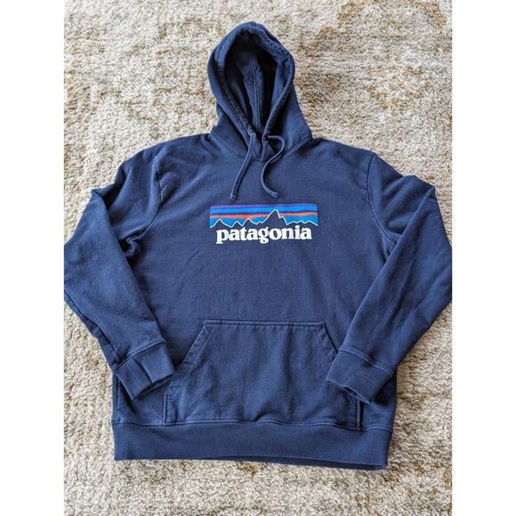 Patagonia Tops - Patagonia Logo Uprisal Hoodie Womens Size Large Navy Blue